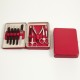 10 Pieces Manicure Set with Tweezers, Nail Scissors, Nippers, Cuticle Scissor, File and 5 Piece Manicure Accessories in Red Leather Case